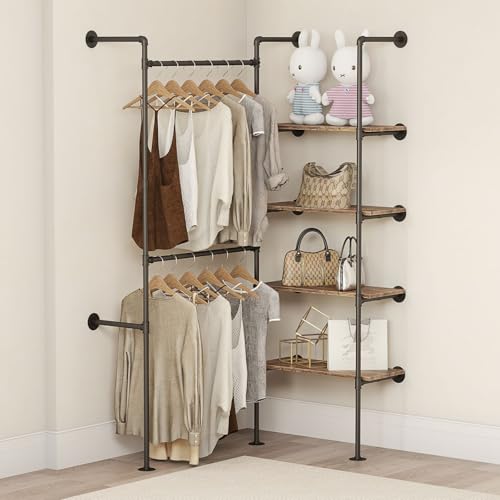DABILONGC Industrial Pipe Clothing Rack with Shelves by DABILONGC - Used condition - Image 4