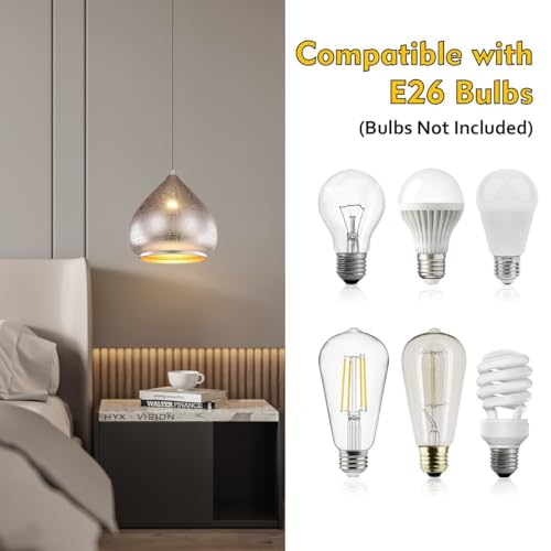 Image of Sliver Pendant Light Plug-in Hanging Lamp fixtures Nordic Style