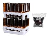FastRack Complete Bottle Prep Kit | (2) Stackable Beer Bottle Drying Racks, (1) Drip Tray & (144) Black Crown...