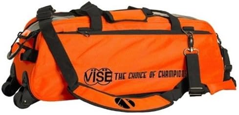 Vise Clear Top 3 Ball Roller Bowling Bag- Orange/Black