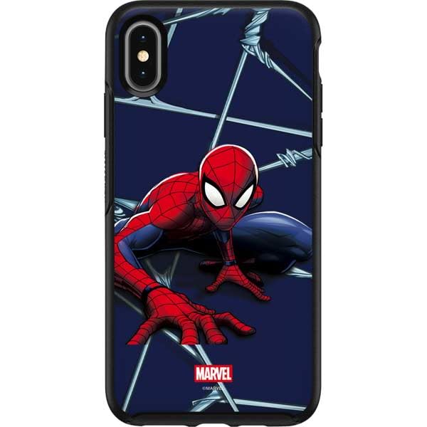 Skinit Decal Phone Skin Compatible with OtterBox Symmetry iPhone Xs Max - Officially Licensed Marvel Spiderman Crawling Spiderman Design