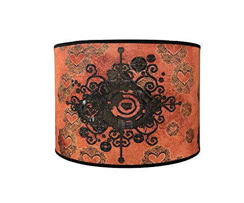 Image of Royal Designs, Inc. Trendy Decorative Handmade Lamp Shade, Made in USA, 14in, HBC-8066-14, Steampunk Heart