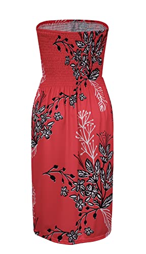 Image of Zyyfly Womens Summer Beach Dresses Strapless Cover Ups Dress Tube Top Sundresses