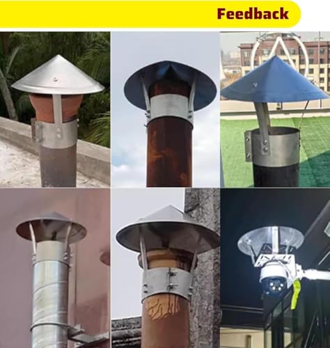 Protector de Chimenea contra la Lluvia para chimeneas de ladrillo de 15 cm. Cubierta Impermeable para conductos de Humos y chimeneas. Protección de ventilación para Tubos de Humo y chimeneas
