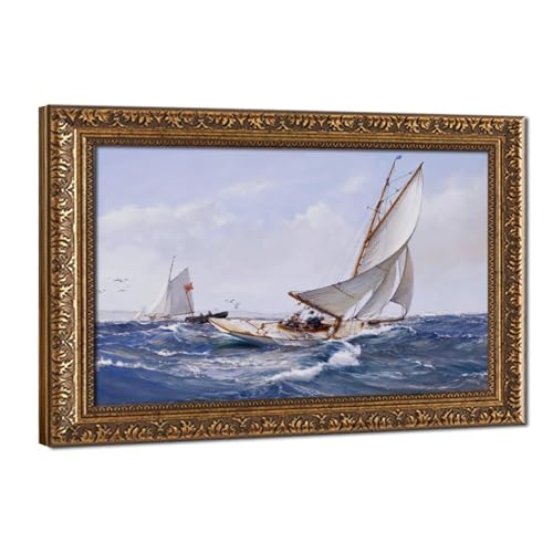 Impression sur toile WCYB Fair Wind par Montague Dawson cadre suspendu 50,8x76,2 cm