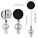 FUREEY Badge Holder Reel Clip Retractable, 3 Pcs Heavy Duty Retractable Badge Reels with Keyrings and ID Holder Strap for Name Card Keychain - Belt Clip, 27 inches Steel Wire Cord
