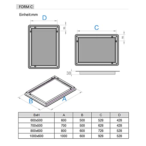 MIQU - Specchio da bagno a LED con illuminazione