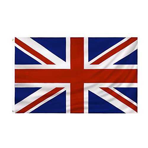 United Kingdom Flag UK Flag 3x5 FT Union Jack FLAG Polyester Flags outdoor indoor Canvas Header and Double Stitched with two Brass Gromme