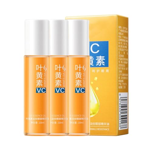 Genérico Aceite de Luteína para Contorno de Ojos Aceite Reafirmante Antiarrugas 10ml Aceites Roll-On de Bolas de Masaje VC Cuidado Instantáneo para Contorno de Ojos Suero de Masaje Reafirmante (3pcs)