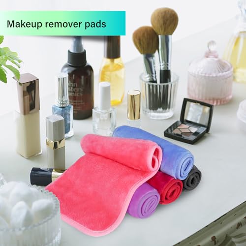 Nugilla Makeup Remover Cloth, 13x7 Inch Reusable Makeup Remover Towels, Microfiber Fast Drying Facial Washcloth, Soft Face Towels for Washing Face
