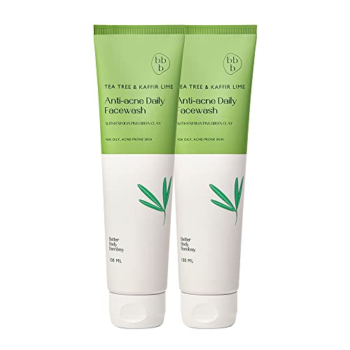Image of Tea Tree & Kaffir Lime | Daily Facewash for Acne Prone 100 ml | Anti Acne Face Cleanser | Oily Skin and Pimple | Acne Free Skin (Pack of 2, 100ml each)
