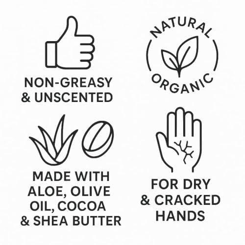 Farmhands Natural & Non-Greasy Hand Cream for Dry, Cracked Hands - No Added Fragrance, Fast-Absorbing with Clean & Organic Ingredients - Aloe - Non-GMO - Repairing Skincare - Dryness - 6 oz (3 PACK)