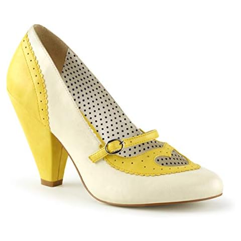 Pin Up Couture Women's POPPY-18 Pump, Yellow/Beige, 7 M US Cover