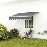 HENGMEI Tenda da sole in alluminio con morsetto, tenda parasole a cassonetto, braccio articolato, 250 x 200 cm, grigio scuro)
