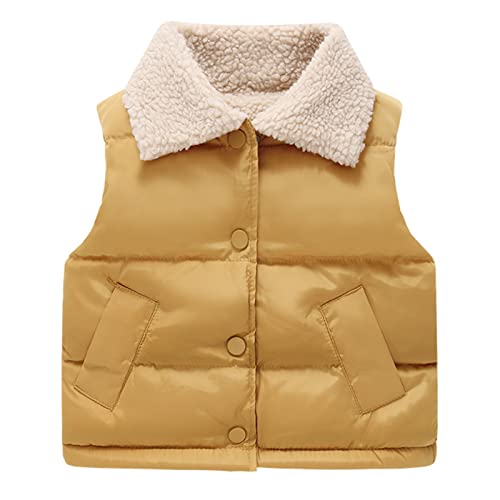 Toddler Boys Girls Solid Winter Button Coat Jacket Vest Thicken Warm Outwear Clothes for Girls 10 to 124