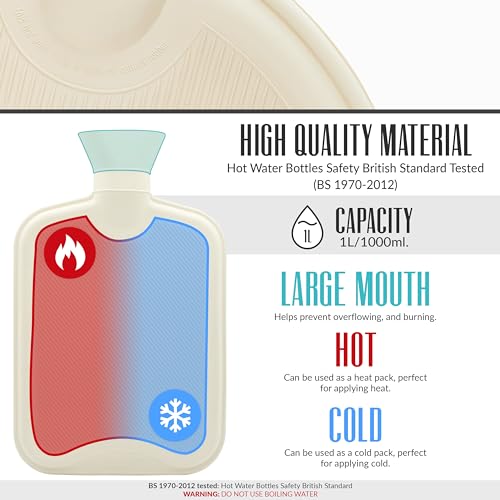Marvel Hot Water Bottle with Fleece Cover - 1.7 or 2 Litre Capacity Rubber Hot Water Bag Long - Cosy Gifts for Men (Multi Avengers) - Image 4