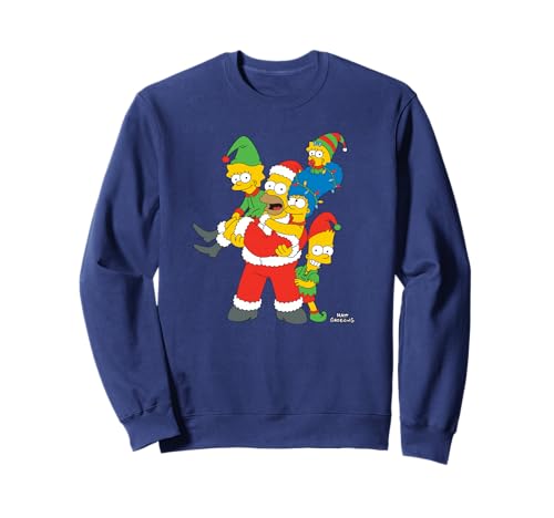 The Simpsons Holiday Family Christmas Santa and Elf Costumes Sweatshirt