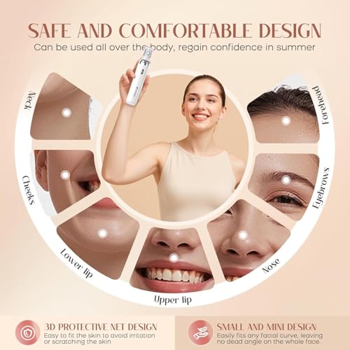 Facial Hair Remover for Women, 2-in-1 Smooth Glide Painless Electric Epilator with LED Light, USB Rechargeable Portable Lady Shaver for Face Lip Chin Leg Arms Bikini by BEAUZMO - Image 4
