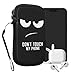 Produktbild kwmobile Handytasche für Smartphones M - 5,5" - Neopren Handy Tasche Hülle Cover Case Schutzhülle - Don't Touch My Phone Weiß Schwarz - 15,2 x 8,3 cm Innenmaße