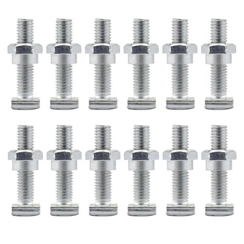 Ampper Replacement Battery Terminal Bolt and Shoulder Nut Set M8 Thread M8 x 35 mm Shulder Nut and Square Head Bolt Pack of 12 Sets