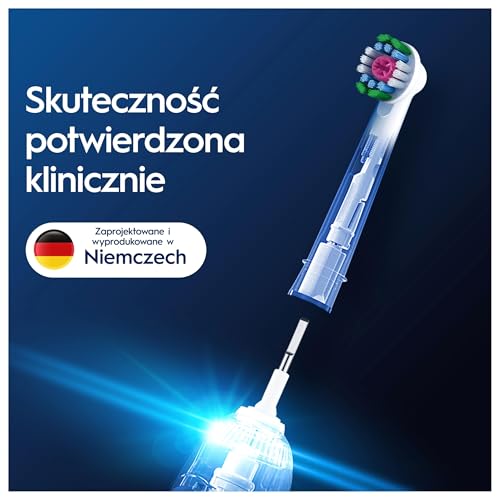 Oral-B Pro 3D White wymienne okrągłe końcowki do szczoteczki elektrycznej z nakładką polerującą przeciwko przebarwieniom i dla bielszych zębów; zestaw 12 sztuk w białym kolorze; sprzedawane w kartonie