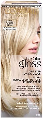 L’Oreal Paris Le Color One Step Hair Toning Gloss, Cool Blonde, 4 Ounce