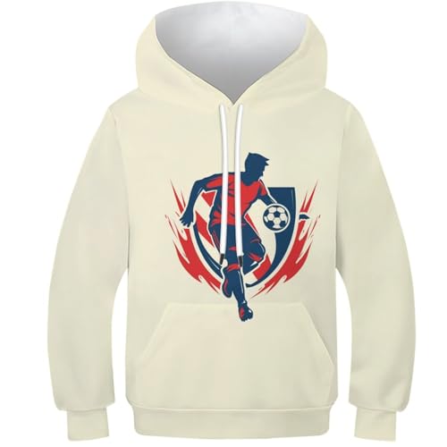 Football Sweat à Capuche Imprimé 3D pour Enfants Cadeau d'Anniversaire