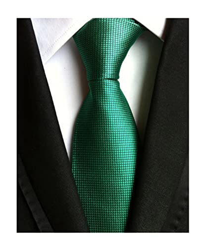 Men s Slim Dark Hunter Green Woven Polyester Ties Casual Party Wedding Neckties