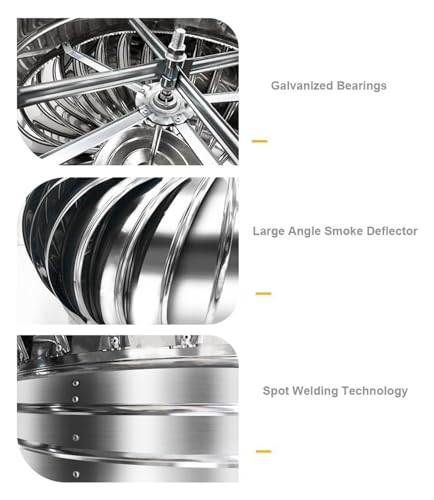 Ventilation de toiture économe pour conduit 10 pouces avec kit turbine éolienne domestique - 5
