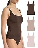 Risalti Canotta Donna Microfibra Spalla Larga 3 pz- Canottiera Donna Elegante, Intimo più Morbido delle Canottiere Donna Cotone, Caraco Senza Cuciture, Women Underwear- Made in Italy