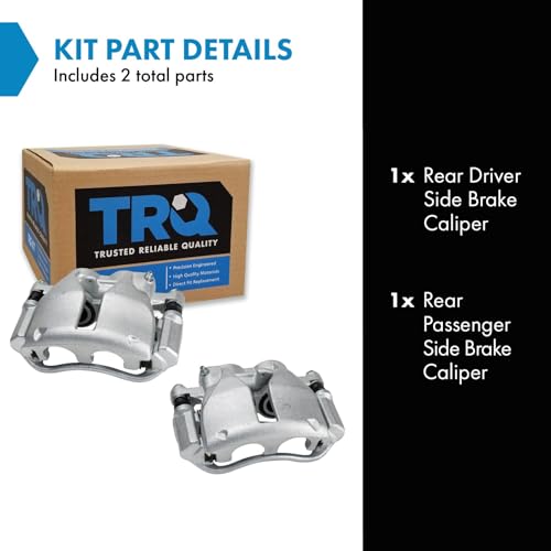 Image of TRQ Rear Left and Right Brake Caliper Set Caliper Brackets Hardware Compatible with 10-18 Mercedes-Benz Sprinter 3500 with Dual Rear Wheels DRW 07-09 Dodge Sprinter 3500 Dual Wheels DRW