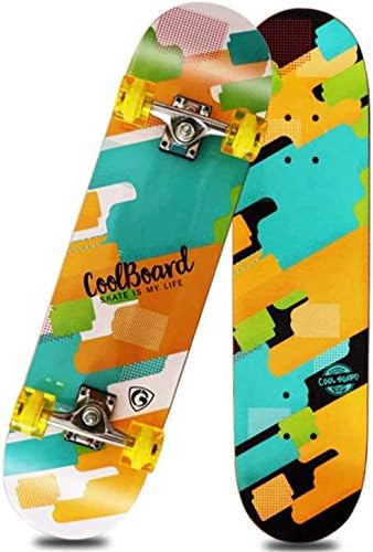 Skateboard Maple Wood, Complete 31x7.8 Inch Trick, Cruiser Beginners Longboard, Deck Adult Boys Girls Skateboard,C