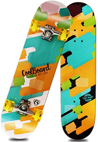 Skateboard Maple Wood, Complete 31X7.8 Inch Trick, Cruiser Beginners Longboard, Deck Adult Boys Girls Skateboard,C #TOP1