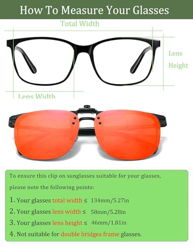 Image of Polarized Clip On Sunglasses, Flip Up Anti-Glare Driving Clip-on Shades, UV400 Protection Lens for Men Women