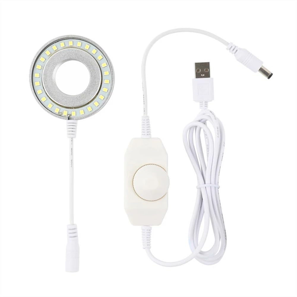 Microscope 26 LED Adjustable Ring Light Illuminator Lamp for Microscope Fit 130X C Mount Lens Installation Interface