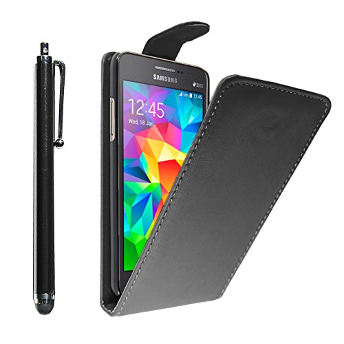 ebestStar - Coque Compatible avec Samsung Grand Prime Galaxy G530F, Value Edition G531F Etui Housse PU Cuir Rabat Flip + Stylet, Noir [Appareil: 144.8 x 72.1 x...