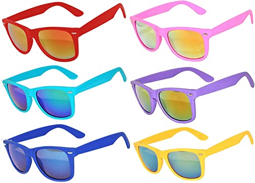Image of OWL Retro Vintage Sunglasses Colorful Mirror Lens Matte Frame 3,5,6,10,12,14 Pairs