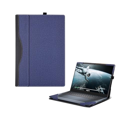 Laptop Cover for Dell inspiron 16 inch 7640 7635 5620 5625 5630 5635 7610 7620 Vostro 7630 2-in-1 All Inclusive Drop Case 16" PU Leather Protective Laptop Bag Detachable Shell (Blue)