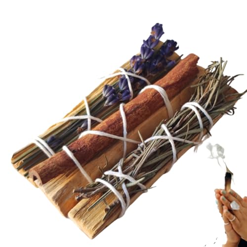 SamayZen - Atadillo Palo Sagrado Santo para Quemar con Romero - Canela - Lavanda - Disfruta la Mágica Experiencia de Sahumar - sahumerio Natural - Incienso para Limpieza energética - meditación Yoga