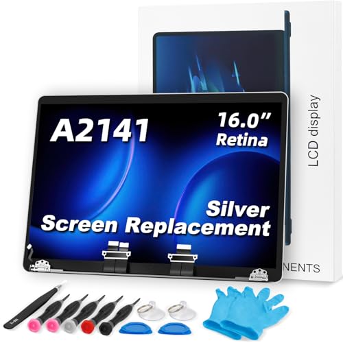 Image of A2141 Screen Replacement A2141 LCD for 16 inches MacBook Pro 2019 Year 2560x1600 Replacement LCD Full Assembly for EMC 3347 661-14200 Silver