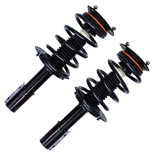 Image of Detroit Axle - 4pc Front End Kit for 2002-2007 Buick Rendezvous, 2001-2005 Pontiac Aztek, 2 Lower Control Arms w /Ball Joint 2 Struts & Coil Spring 2003 2004 Replacement Suspension