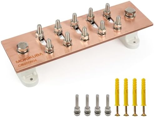 Computer Rack Grounding Busbar HIBUMFX 19 Inch Bus Bar Kit with 4 foot Grounding Cable UL Listed for ...