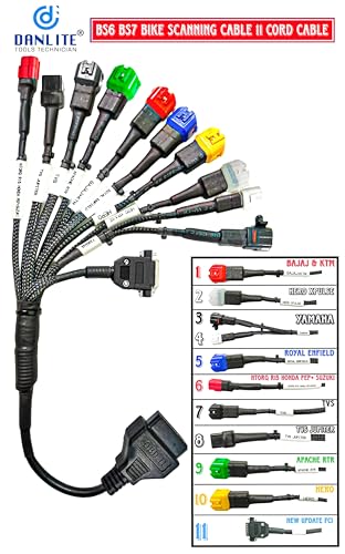 Danlite New Version BS6-BS7 Bike Scanning Cable 11 Coplar for Fastest Connectivity Best Wire Quality Unbreakable Cable