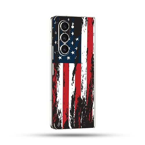 Image of MightySkins Skin Compatible With Samsung Galaxy Z Fold 5 Full Wrap - Tattered Flag | Protective, Durable, and Unique Vinyl Decal wrap cover | Easy To Apply, Remove, and Change Styles | Made in the USA