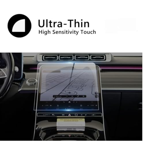 9H Tempered Glass Screen Protector for 2023-2025 Mercedes-Benz EQE/EQS Models | 12.8" Anti-Scratch, Anti-Glare, Bubble-Free Protection for MBUX Touchscreen by Generic - Image 5