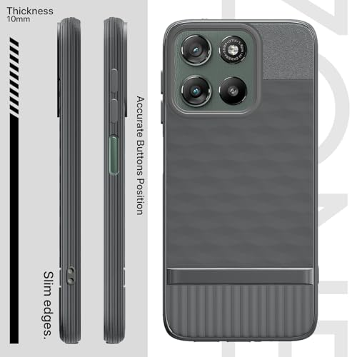 Image of Pikkme Back Cover for Motorola Moto G67 Power 5G / G57 Power 5G Camera Protection 3D Hexa Cube Design Silicone Protective Bumper Case (Grey)