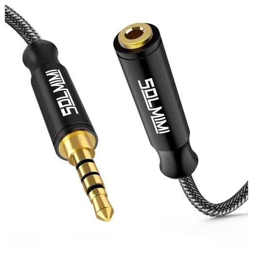 SOLMIMI 3.5 mm Headphone Extension Cable, TRRS 4-Pole Male to Female Headset Audio Extension Cable AUX Cord for Phones, Gaming headsets, TV, Laptop, PC, Car Audio, Speakers, MP3(4FT/1.2M)