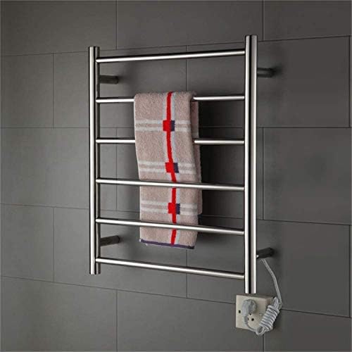 Bathroom Wall heaterTowel WarmerTowel Drying Rack, HeatedTowel Rack Wall-Mounted Bathroom Radiator 6 Heating Rods 304 Stainless Steel Electric HeatedTowel Rail (Exposed Wiring image 5