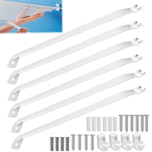 Lot de 6 supports d'étagère triangle solide antirouille avec vis