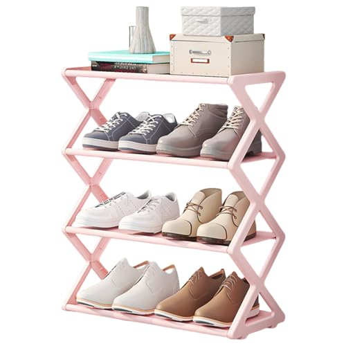 Pineeseatile Zapatero pequeño de 4 Niveles, Zapatero Desmontable para niños, Organizador Grueso Impermeable para niños para Armario de Dormitorio